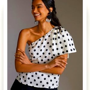 Sachin and Babi x Anthropologie one shoulder bow top